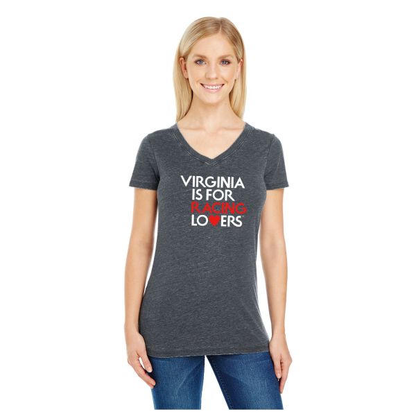 Racing Lovers T-shirt, Charcoal, Women's V-Neck