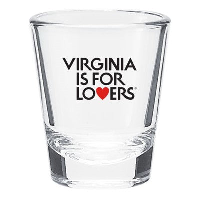 Shot Glass, Clear with Red Heart, 1 3/4 oz